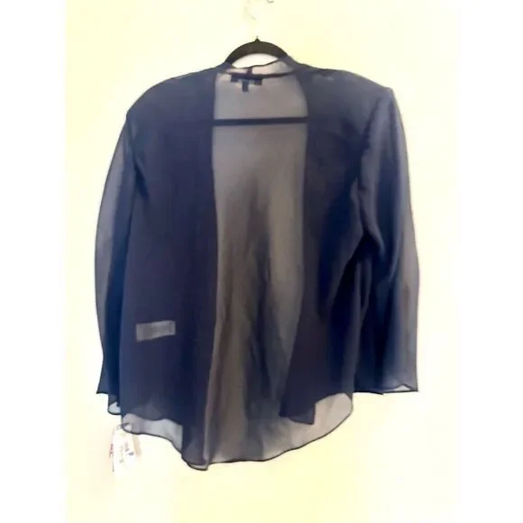 NWT R&M Richards Chiffon Beaded Jacket, midnight blue Size 18 - Picture 11 of 11